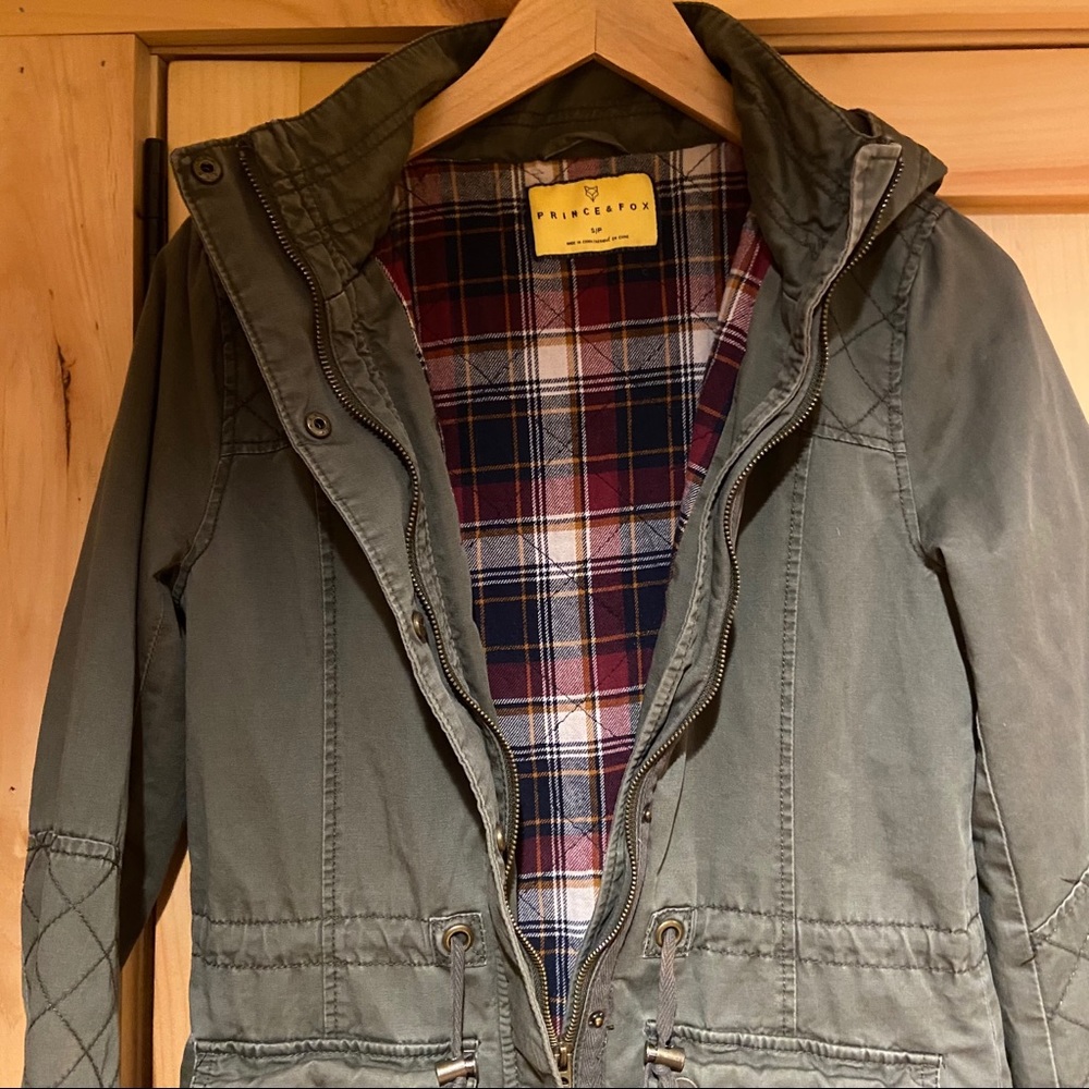 Olive green utility style jacket